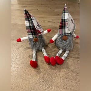 Plaid Hat Gnome Decor with Red Accents